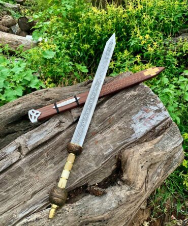 Hand-Engraved Runic Gladius Sword - Viking & Roman Collector Blade