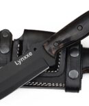 Tactical Black Coated D2 Steel Survival Knife with Natural Horn Handle & Multi-Carry Leather Sheath