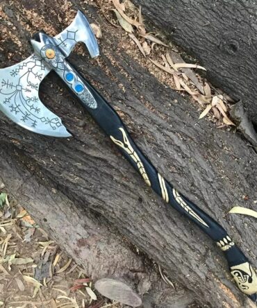 Functional God of War Kratos Leviathan Axe - Hand-Forged Carbon Steel & Leather Sheath