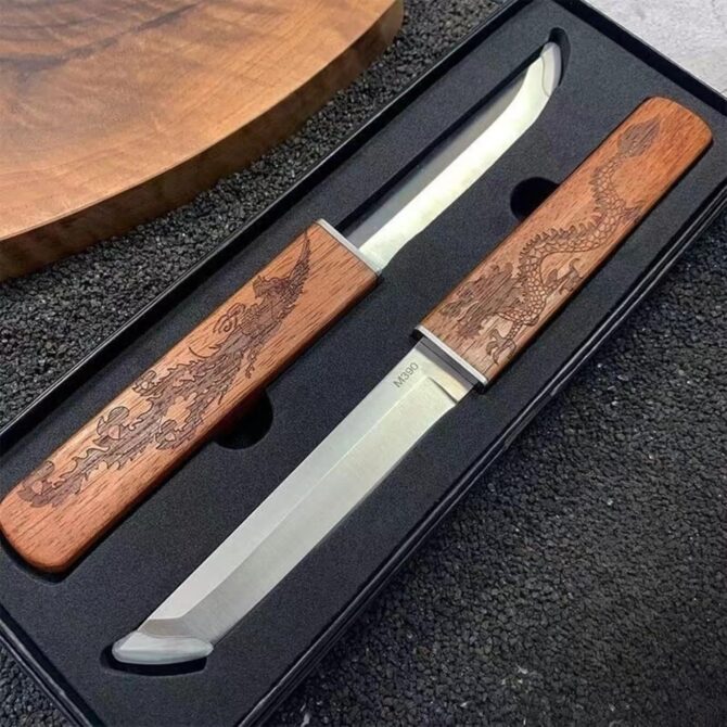 2 in 1 Professional D2 Steel Kiritsuke Chef Knife - Premium Edge Retention Kitchen Blade