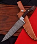 Hand-Forged Damascus Steel Chef Knife - Wenge Wood Handle & Stainless Steel Bolster