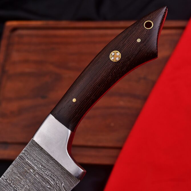 Hand-Forged Damascus Steel Chef Knife - Wenge Wood Handle & Stainless Steel Bolster